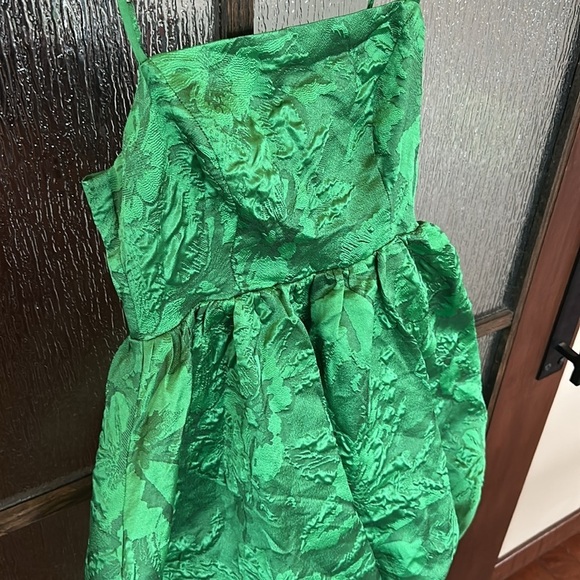 Anthropologie Green Jacquard Bubble Dress size 6 - Picture 8 of 10